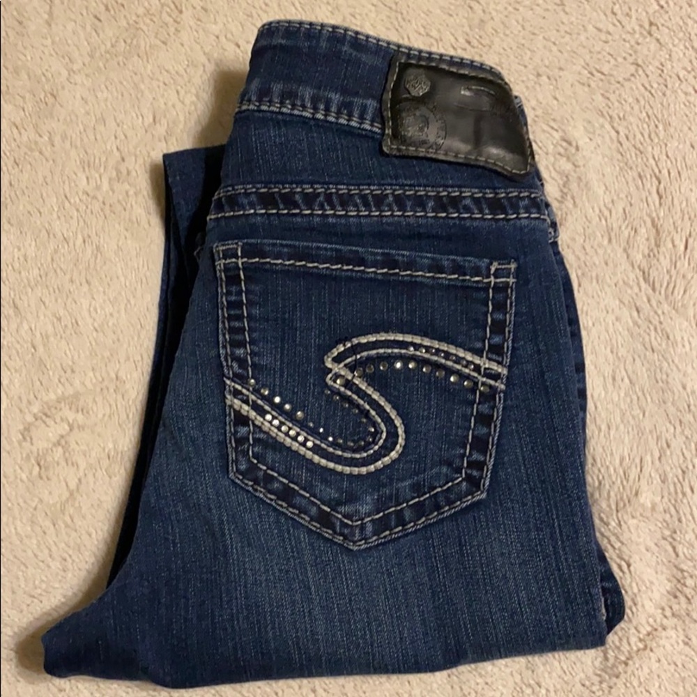Silver skinny jeans